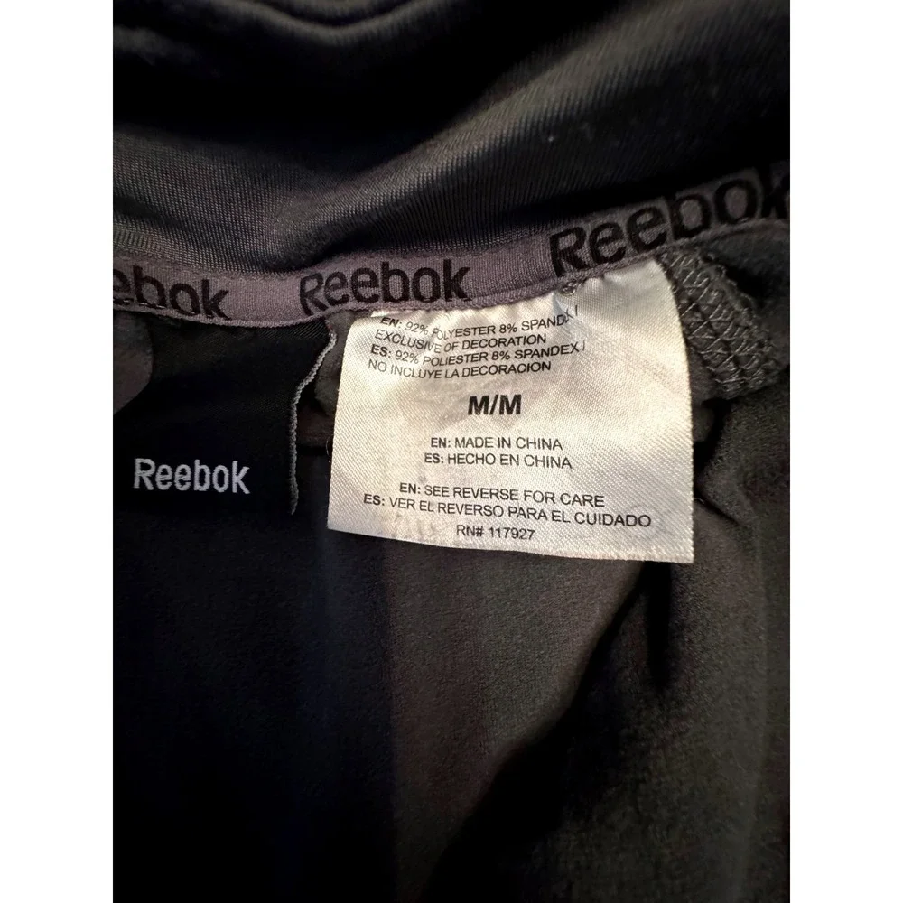 Reebok Mens Quarter Zip Pullover GrayLong Sleeve Athletic Shirt Size M RN 117927